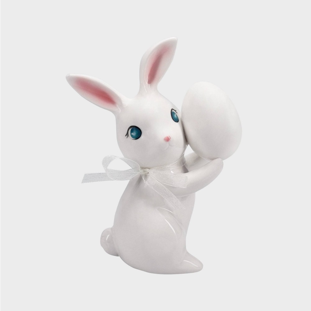 2024  Spritz Easter White Ceramic Bunny With Egg
